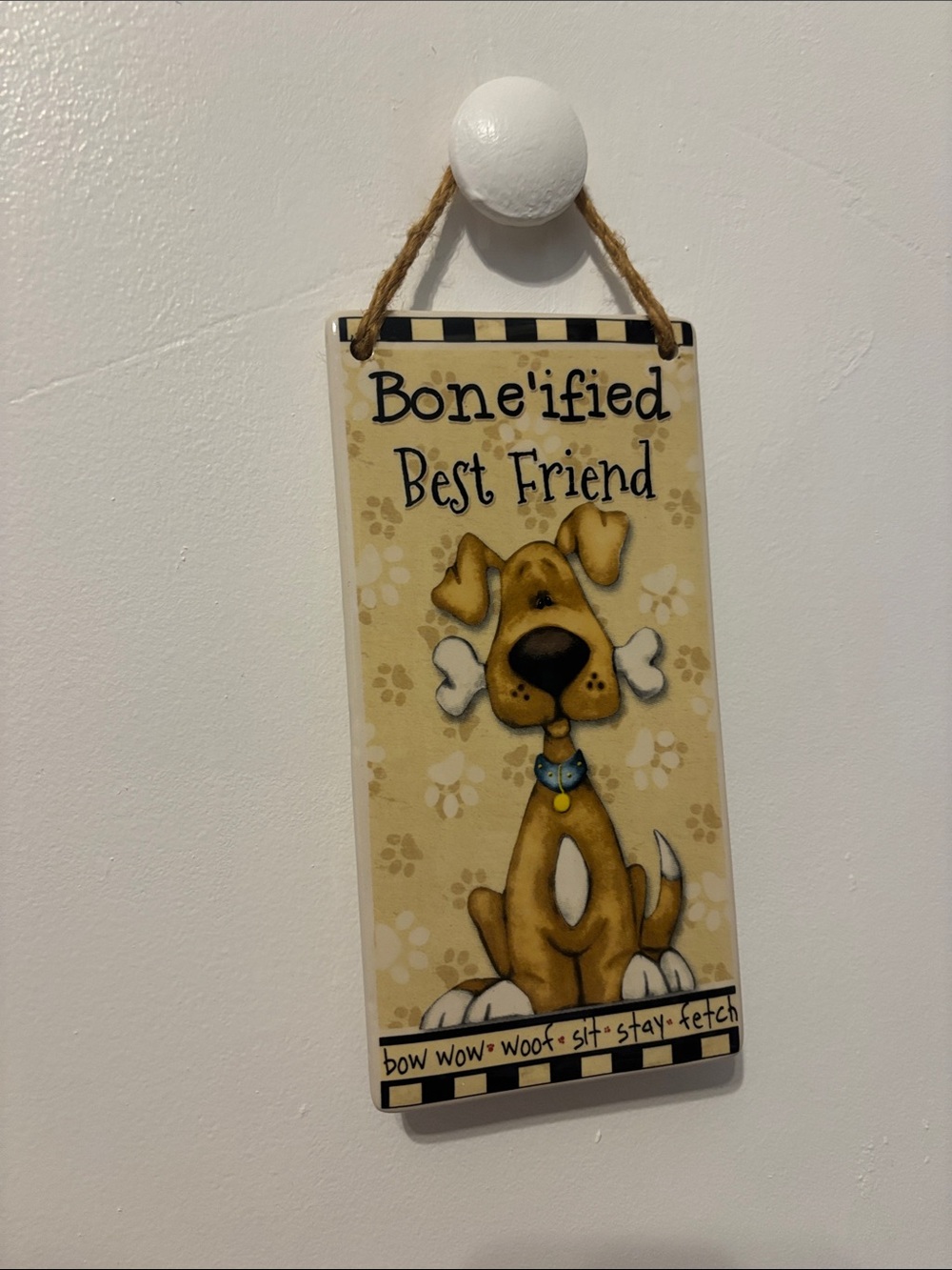 Bone'ified Best Friend Yellow Dog Wall Sign